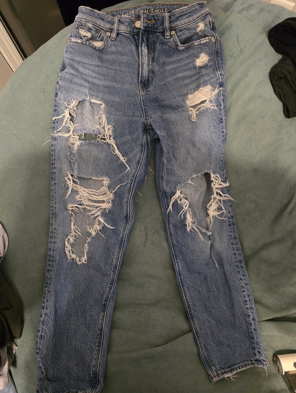 American Eagle Outfitters Ripped Boyfriend Jeans - Blue
